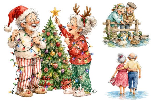 Download 30 Grandma Grandpa Watercolor PNG - Grandma Collection