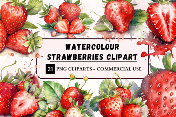 Download Watercolour Strawberries Clipart - Premium Resources