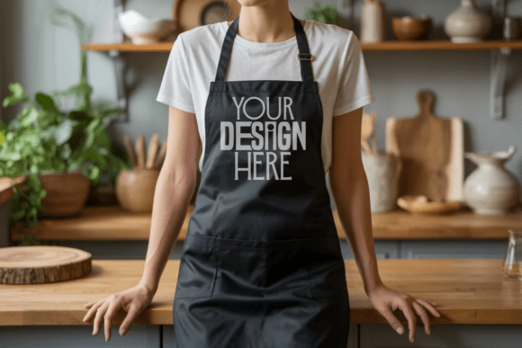 Download Black Apron Model Mockup - Apron Collection
