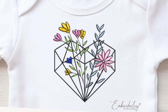 Download Floral Heart Embroidery Design - Floral heart embroidery Collection