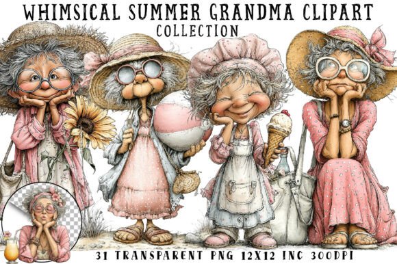Download Whimsical Summer Grandma Clipart - Grandma Collection