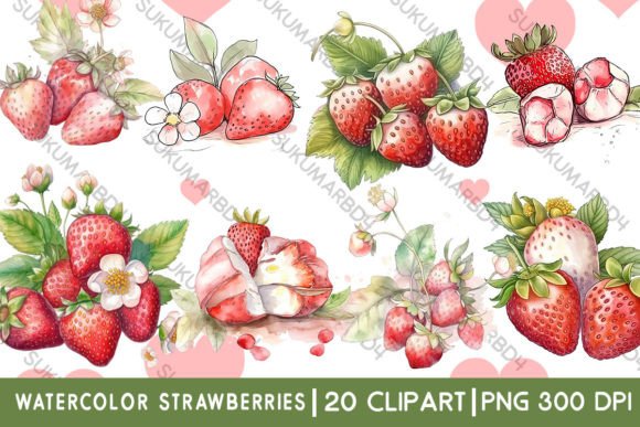 Download Watercolor Strawberries Clipart - Premium Resources