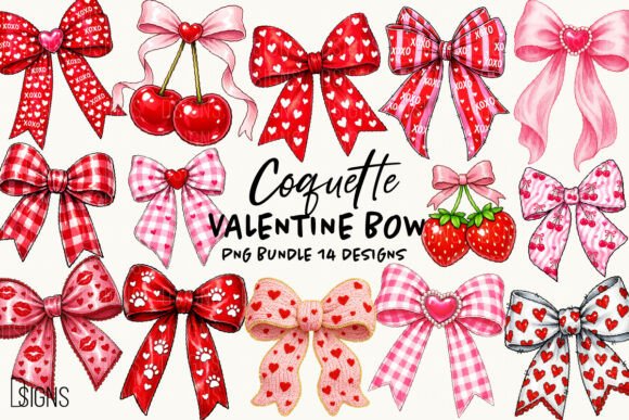 Download Coquette Valentine Bow Bundle Png - Premium Resources